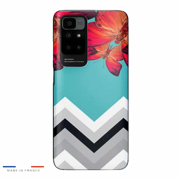 Coque Xiaomi Redmi 10 Papillon Aurore et Chevrons