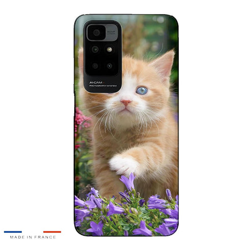 Coque Xiaomi Redmi 10 Flowery Garden Lovely and enchanting cat