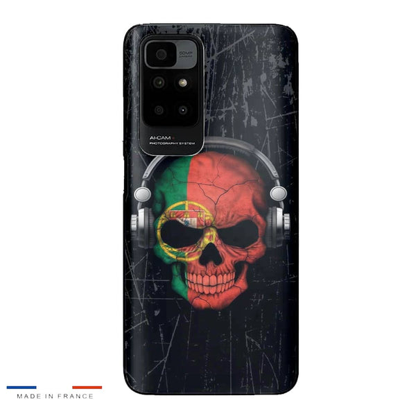 Coque Xiaomi Redmi 10 Dj Skull avec drapeau portugais