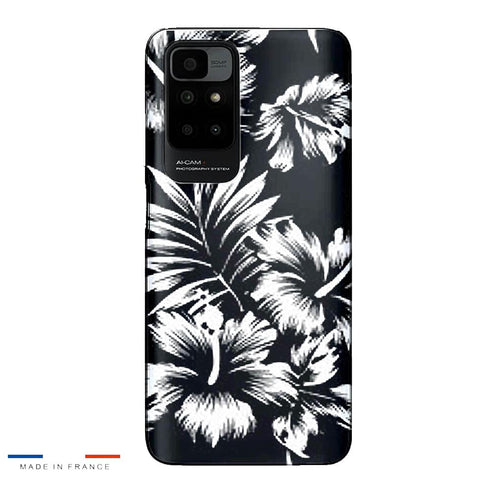 Coque pour Xiaomi Redmi 10 Fleurs Sauvages noires