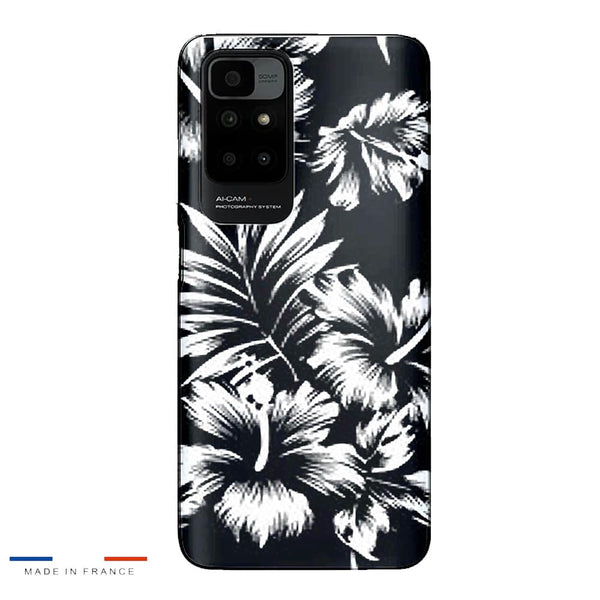 Coque pour Xiaomi Redmi 10 Fleurs Sauvages noires