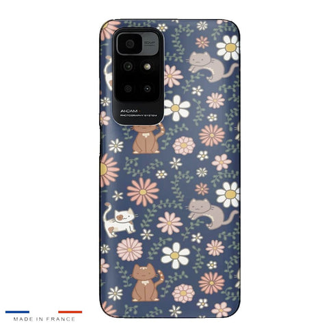 Coque Xiaomi Redmi 10 Floral meower marine