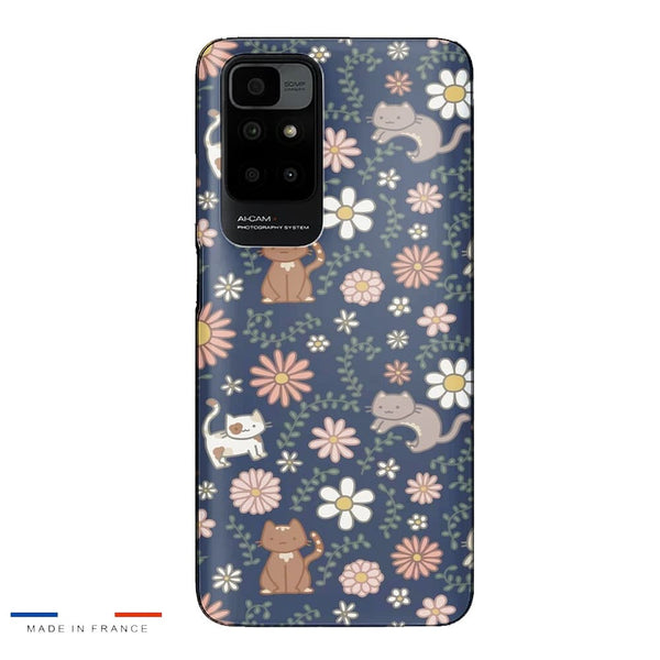 Coque Xiaomi Redmi 10 Floral meower marine