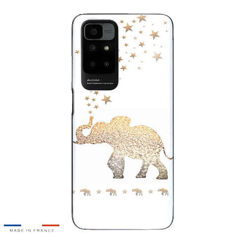 Coque Xiaomi Redmi 10 Gatsby gold glitter elephant