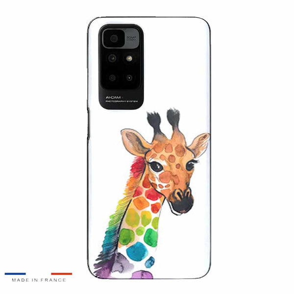 Coque Xiaomi Redmi 10 Girafe Mulicouleurs