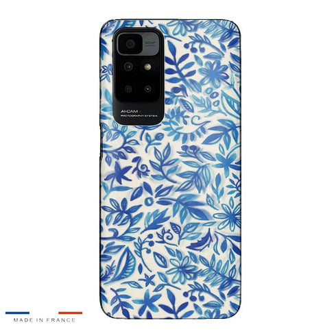 Coque Xiaomi Redmi 10 Jardin flottant motif aquarelle en bleu