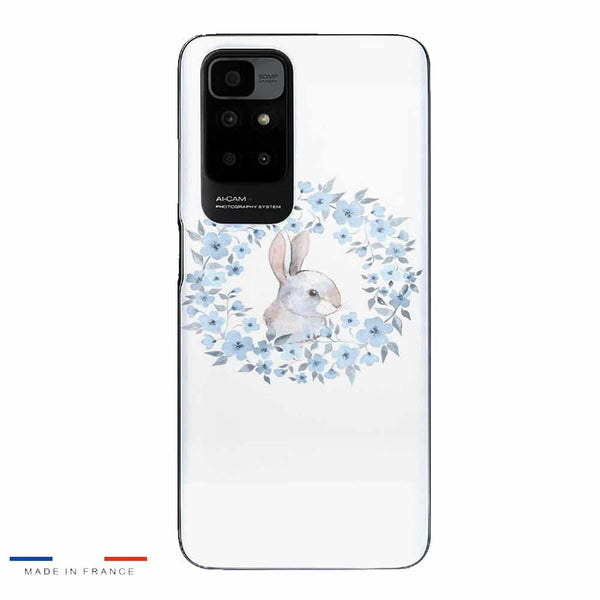 Coque Xiaomi Redmi 10 Lapin Fleur Bleue