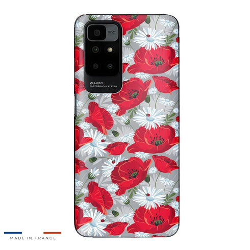 Coque Xiaomi Redmi 10 Motif de fleur rouge