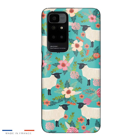 Coque Xiaomi Redmi 10 Motif Floral de sanctuaire de ferme de moutons