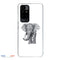 Coque Oppo A16 Noir dessin Blanc Elephant