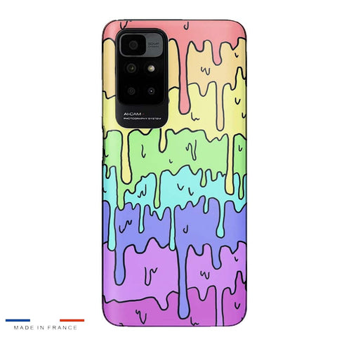 Coque Xiaomi Redmi 10 Pastel Kawaii Melting Rainbow Design