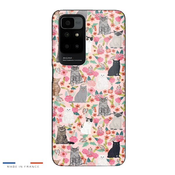 Coque Oppo A16 Racesde chats mixtes florales
