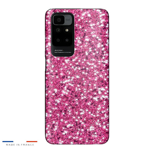 Coque Xiaomi Redmi 10 Paillettes Roses