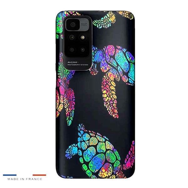 Coque Xiaomi Redmi 10 Tortue de mer avec des fleurs