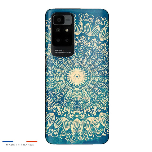 Coque Xiaomi Redmi 10 Blue organic boho mandala