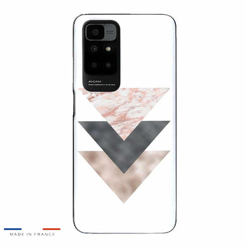 Coque Xiaomi Redmi 10 design moderne avec un beau marbre en or rose