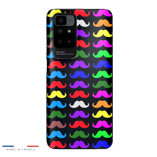 Coque Xiaomi Redmi 10 Moustaches Multicouleurs