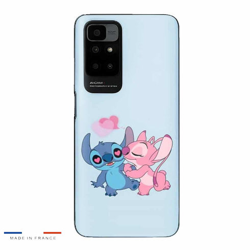 Coque Xiaomi Redmi 10 Stitch angel love heart pink