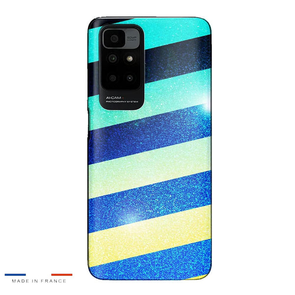 Coque Xiaomi Redmi 10 Striped colorful glitter