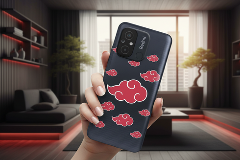 Akatsuki Nuages, embleme manga imprimé sur une coque de protection renforcée pour télephone portable Xiaomi Redmi 12C