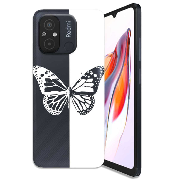 Coque Xiaomi Redmi 12C Butterfly Noir et Blanc