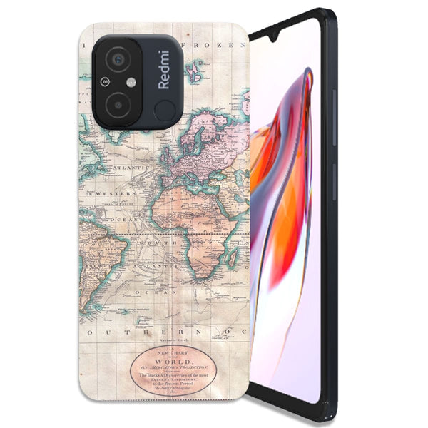 Coque Xiaomi 12C Carte du monde vintage 1801