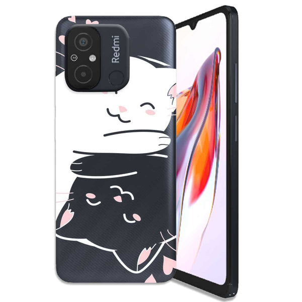 Coque Xiaomi Redmi 12C Chats Kawaii Yin et Yang