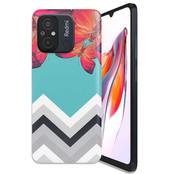 Coque Xiaomi Redmi 12C Papillon Aurore et Chevrons