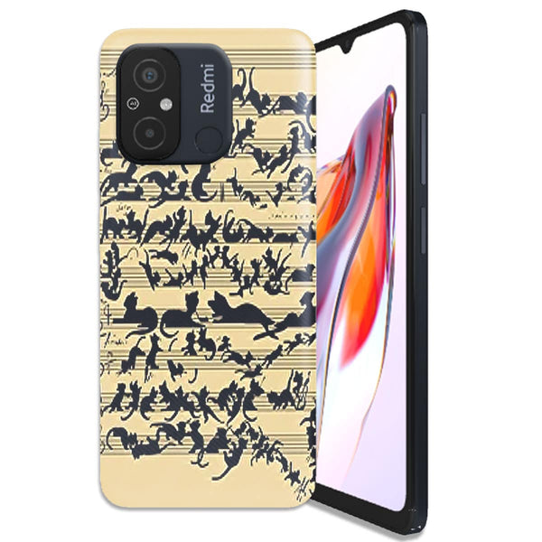 Coque Xiaomi Redmi 12C Clef musicale pour chat