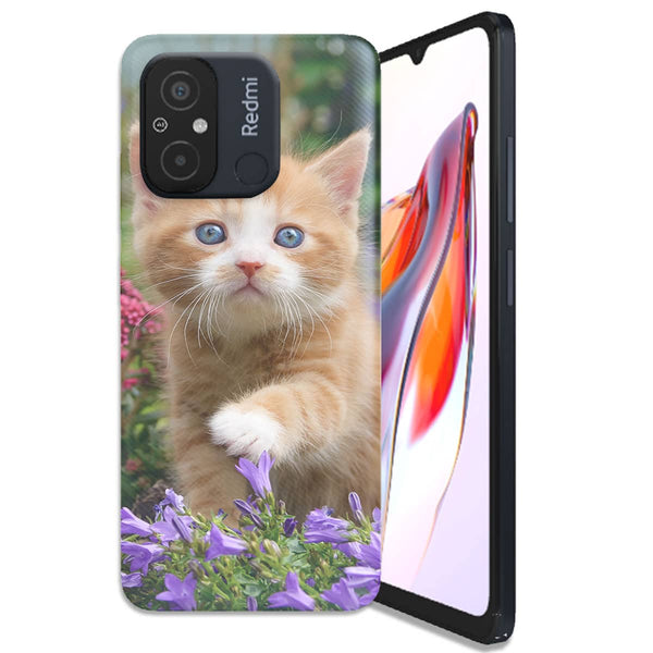 Coque Xiaomi Redmi 12C Flowery Garden Lovely and enchanting cat