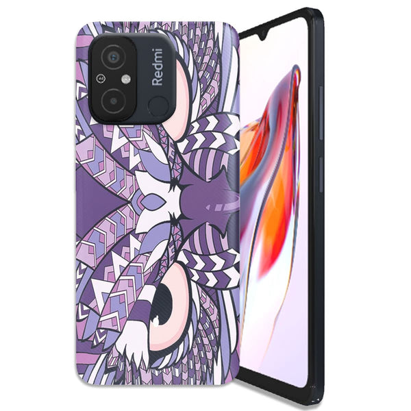Coque Xiaomi Redmi 12C Hibou violet Azteque