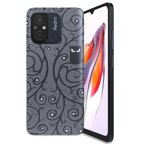 Coque Xiaomi Redmi 12C Hibou Noir et Blanc