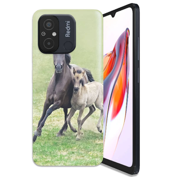 Coque Xiaomi Redmi 12C Horses, Wild Duelmener ponies, mare and foal