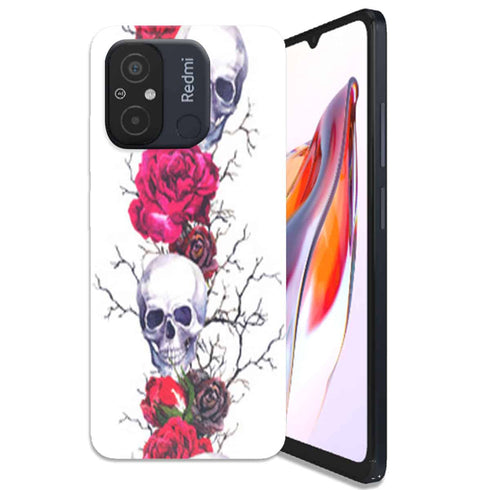 Coque Xiaomi Redmi 12C Human Roses Skull