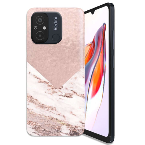 Coque Xiaomi Redmi 12C Marbre rose chaud rose pastel