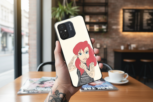 Disney Ariel Tattoo Jack Daniels, protection silicone renforcée pour smartphone Xiaomi Redmi 12C