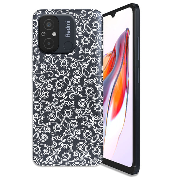 Coque Xiaomi Redmi 12C Black and white swirls