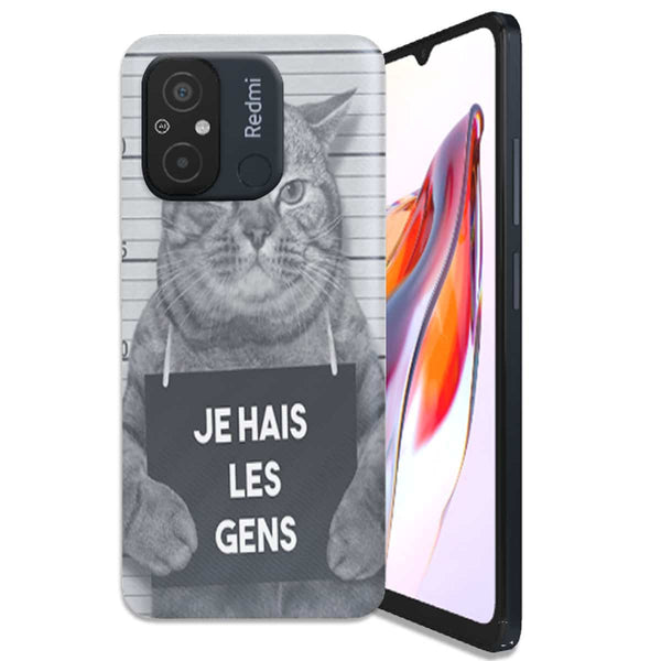 Coque Xiaomi Redmi 12C I hate People Jail Cat