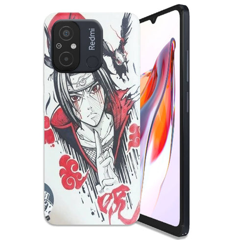 Coque Xiaomi Redmi 12C itachi blood eyes raven akatsuki