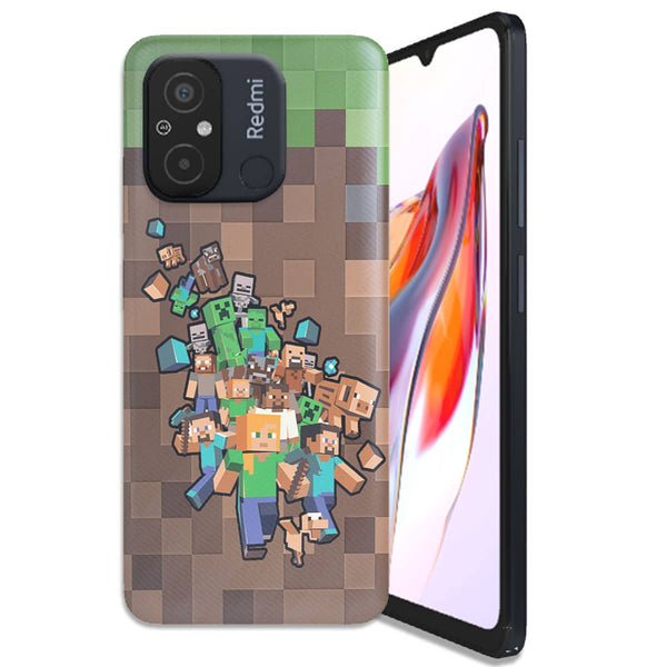 Coque Telephone Xiaomi Redmi 12C Minecraft creeper forest