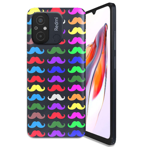 Coque Xiaomi 12C Moustaches Multicouleurs