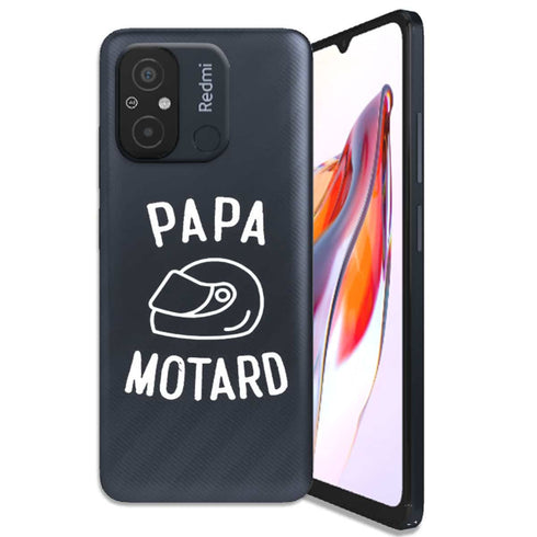 Coque Xiaomi Redmi 12C Papa Motard Passion