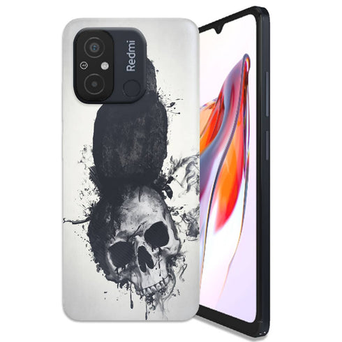 Coque Xiaomi Redmi 12C Raven and Skull