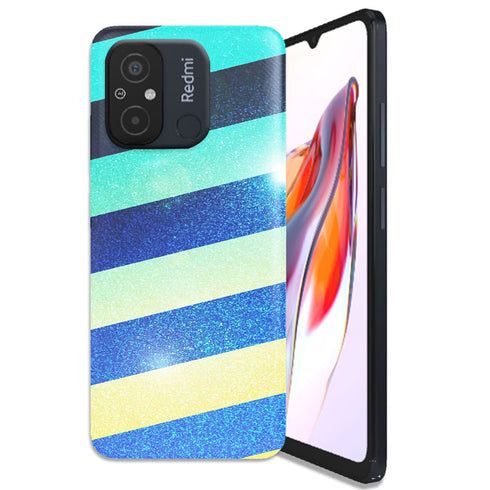 Coque Xiaomi Redmi 12C Striped colorful glitter