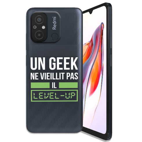 Coque Xiaomi 12C Un Geek Ne vieillit pas il Level Up