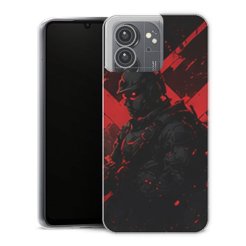 Coque Xiaomi Redmi 13C Gaming Soldat Rouge Noir - coque gaming Redmi 13C