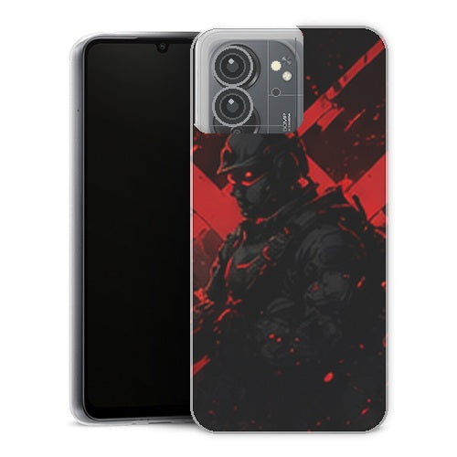 Coque Xiaomi Redmi 13C Gaming Soldat Rouge Noir - coque gaming Redmi 13C