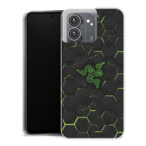 Coque Xiaomi Redmi 13C Gaming Hexagones Verts - coque gaming Redmi 13C