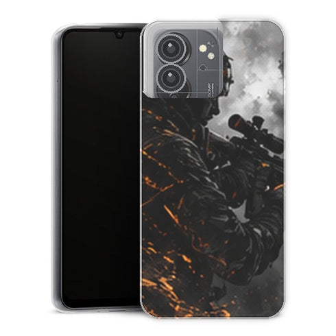 Coque Xiaomi Redmi 13C Gaming Sniper Orange - coque gaming Redmi 13C