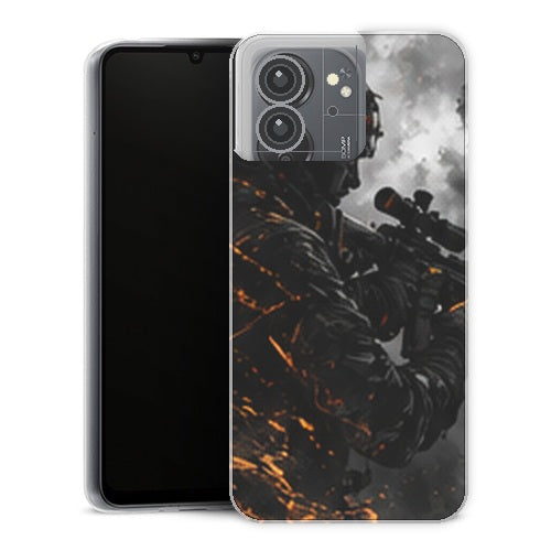Coque Xiaomi Redmi 13C Gaming Sniper Orange - coque gaming Redmi 13C